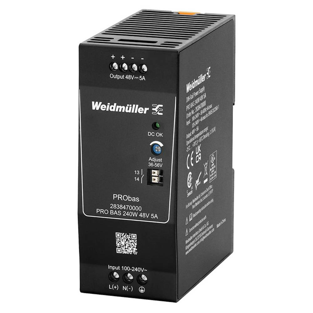 B-Ware Weidmüller Pro Bas 240 W 48 V 5 A Hutschienen Netzteil Din Rail Schaltnetzteil 1 St