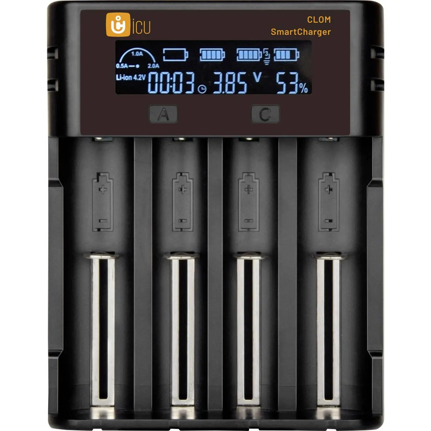 B-Ware Icu Ladegerät Smart Charger Clom Li Ion Ni Mh Ni Cd Ladegerät Akku Ladegerät Lcd