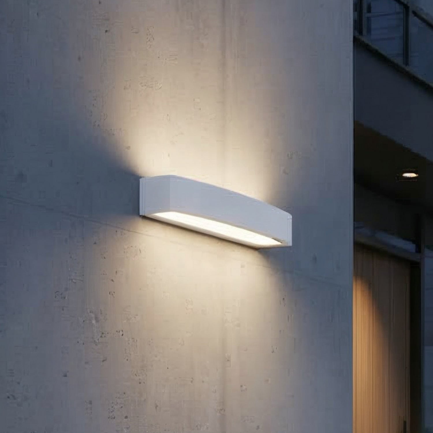 B-Ware Außenleuchte Wandlampe Außenlampe Ideallux Andromeda Weiß Aluminium Metall 45 Cm