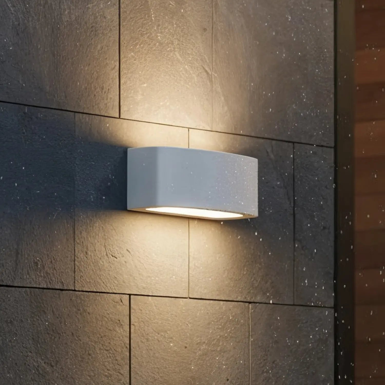 B-Ware Ideal Lux Außenleuchte Wandlampe Andromeda Hellgrau Aluminium Metall