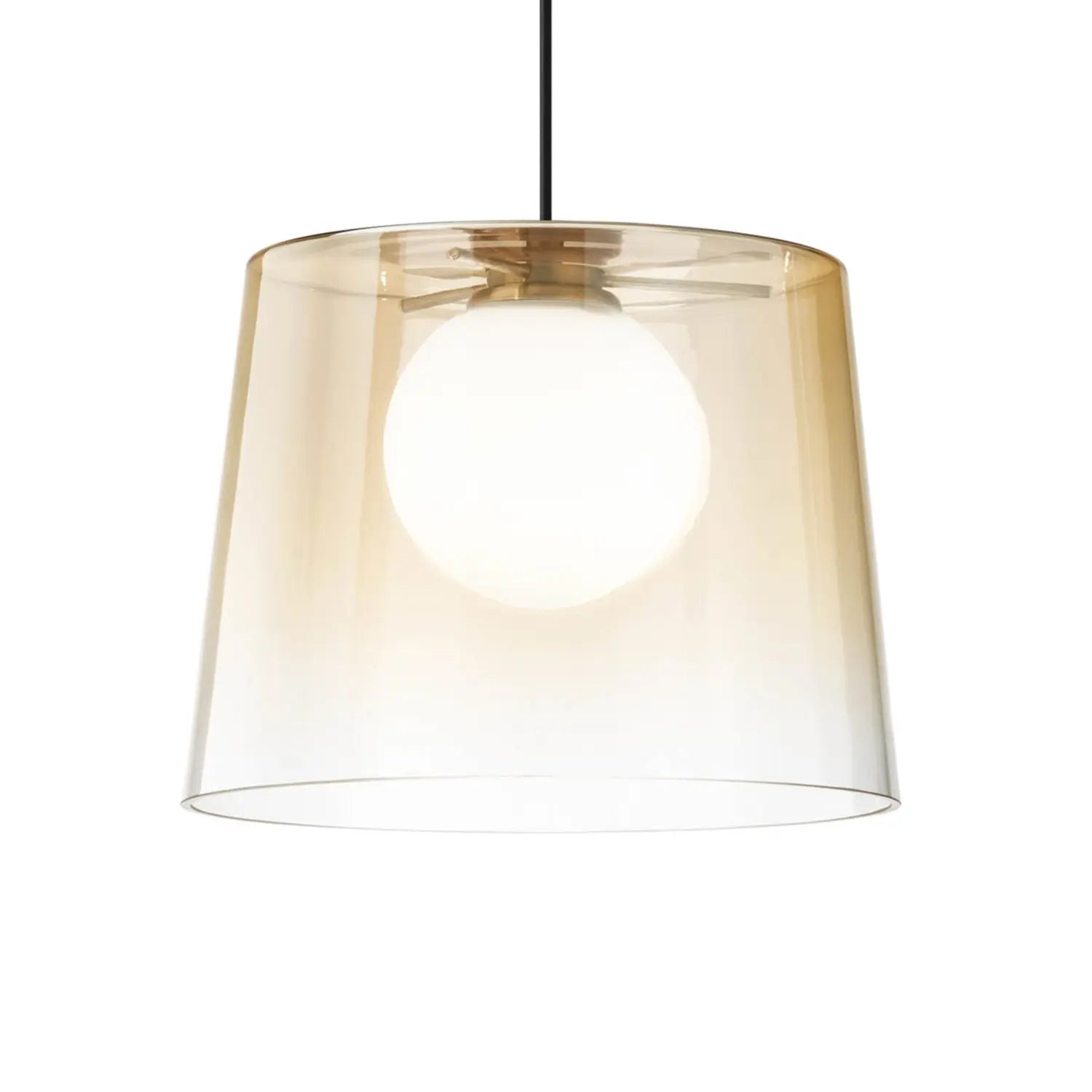 B-Ware Ideallux Pendelleuchte Hängeleuchte Led Fade Amber Transparent Glas Metall 1 Flg