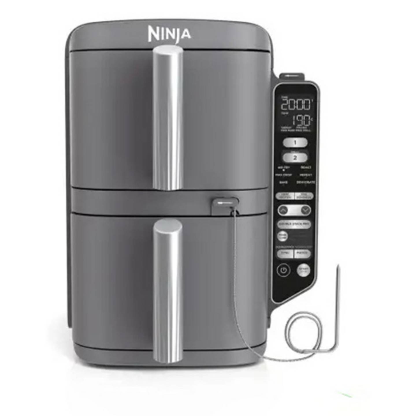 B-Ware Ninja Heißluftfritteuse Fritteuse Doppel schwarz 9,5L 40 °C 240 °C Garfunktionen