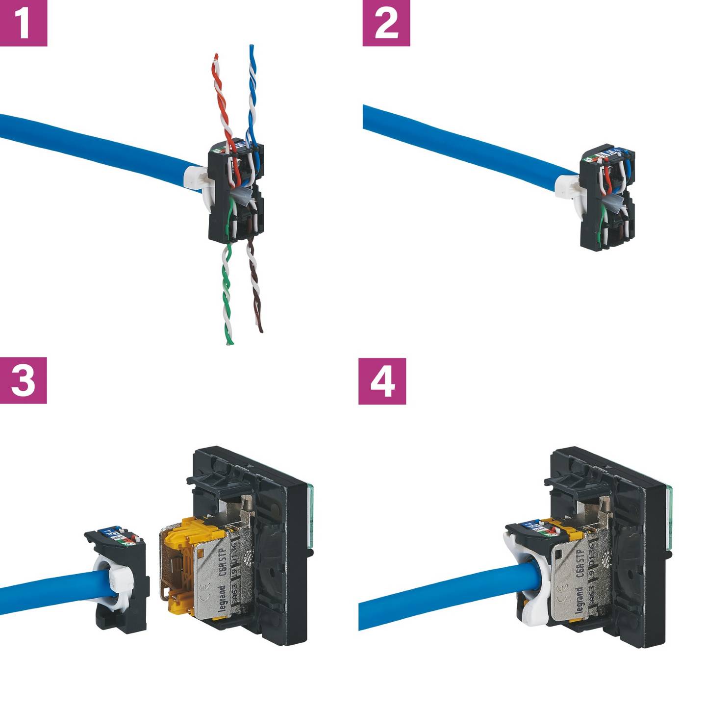 B-Ware Legrand RJ45-Datendose Netzwerkdose Einsatz Kategorie 6 FTP Grau Plexo New