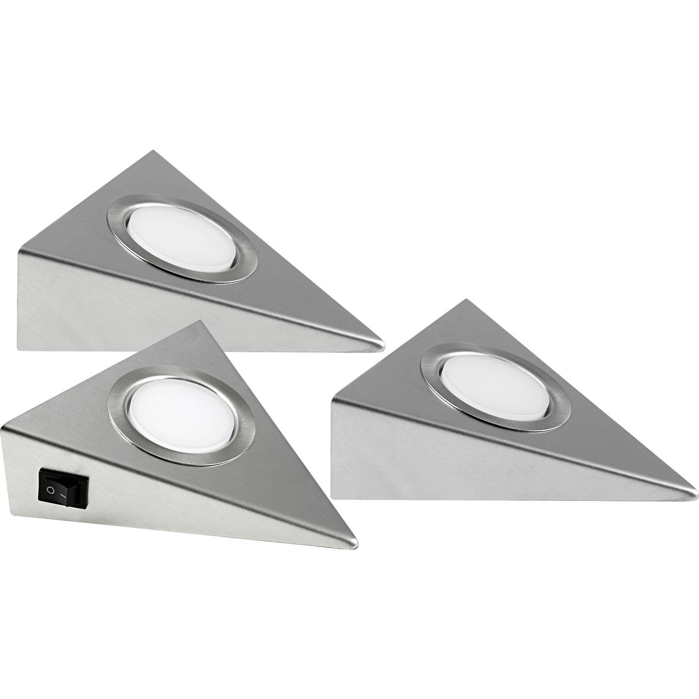 B-Ware Heitronic LED-Unterbauleuchte Hängeleuchte GENUA 3er Set warmweiß Edelstahl