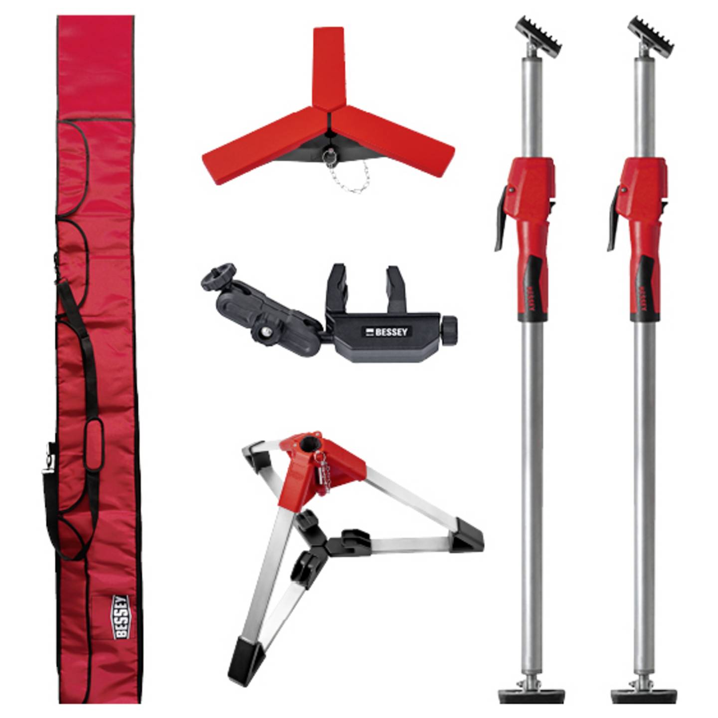 B-Ware Bessey Deckenstütze Montagehilfe Stütze Set Stahl große Auflageplatten