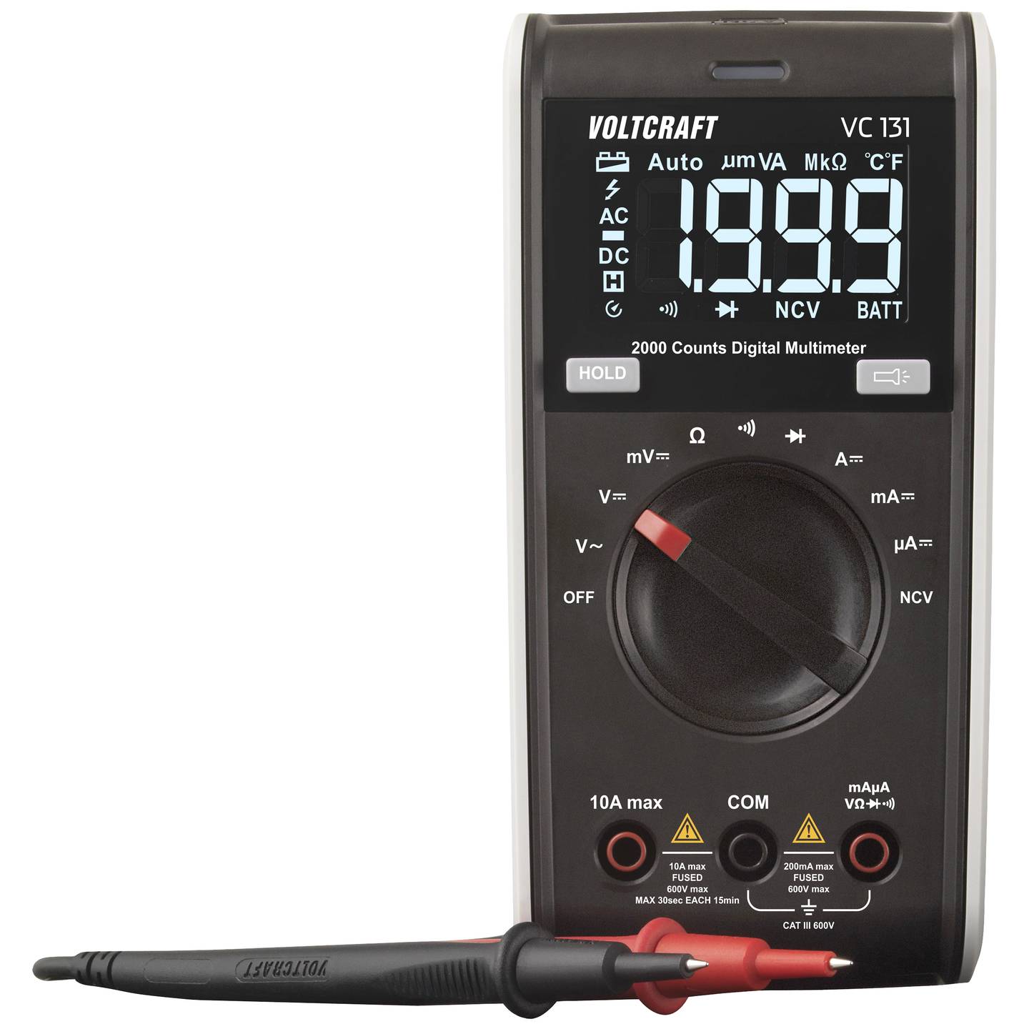 B-Ware Voltcraft Hand-Multimeter VC131 digital CAT III 600V Messgerät 2000 Counts 262g