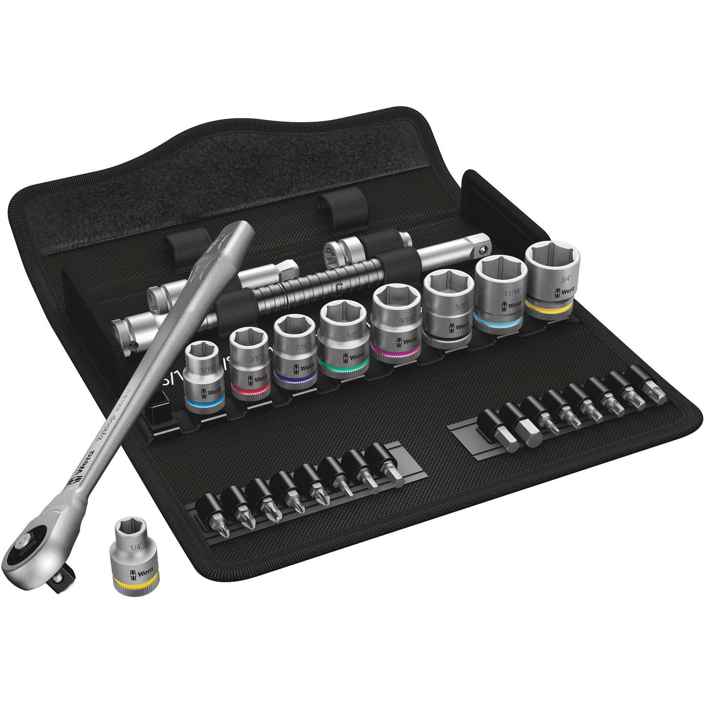 B-Ware Wera Steckschlüsselsatz Nusskasten 8100 SB Zyklop Set 3/8" Werkzeugbox 29teilig