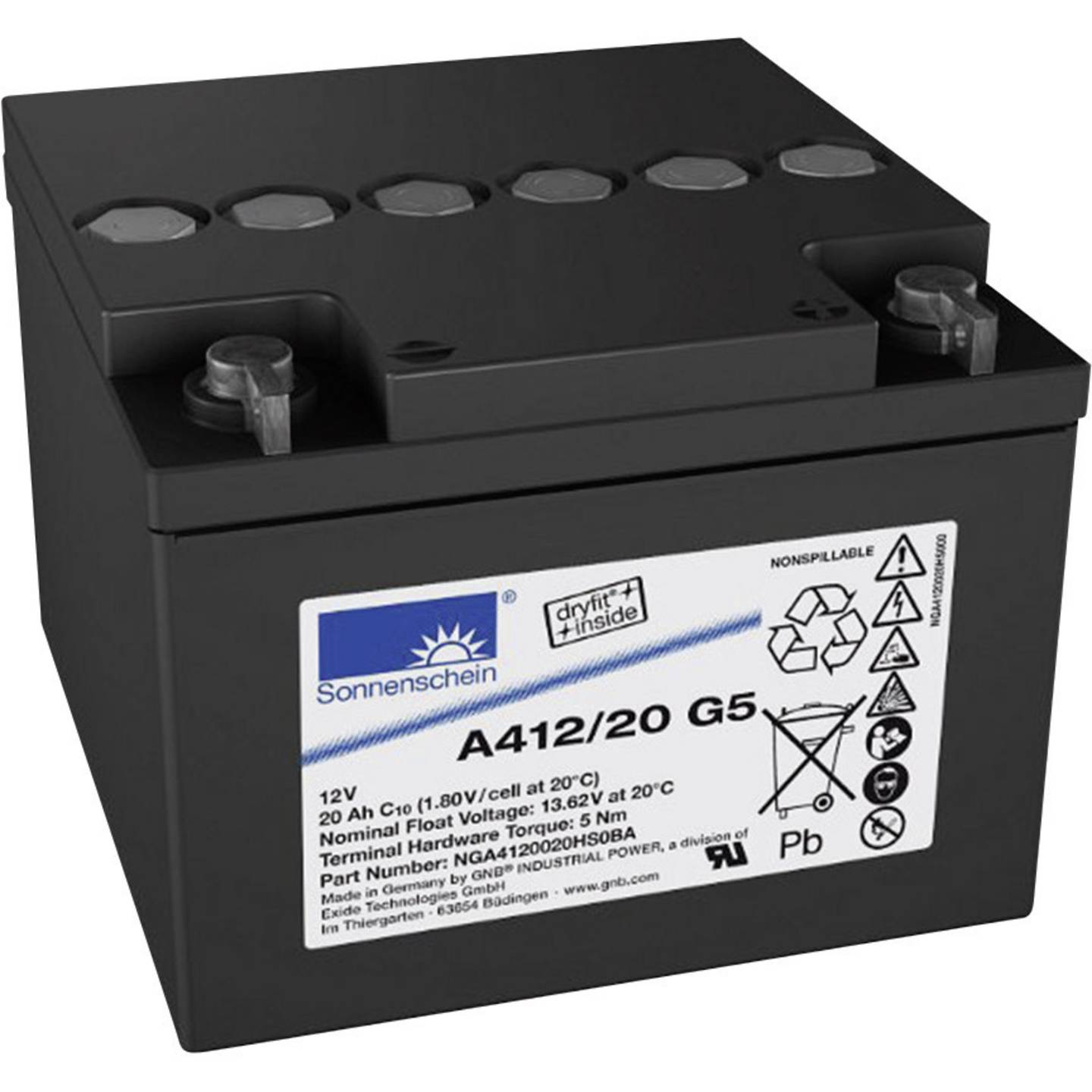 B-Ware GNB Bleiakku Batterie Akku Blei Gel 12 V 20 Ah Alarmanlagen Energiespeicher