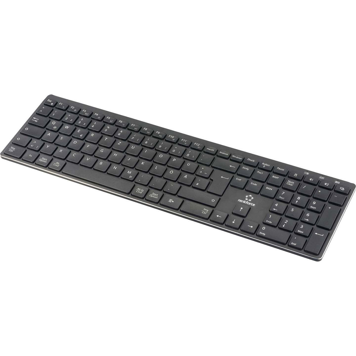 B-Ware Renkforce RF-ARKB-400 Tastatur Keyboard Multi-Geräte wiederaufladbar kabellos