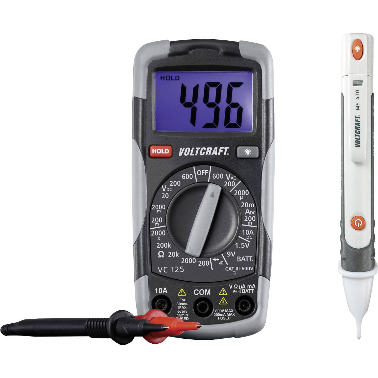 B-Ware voltcraft Hand-Multimeter digital DT-TEST-KIT 150 Kalibriert: Werksstandard