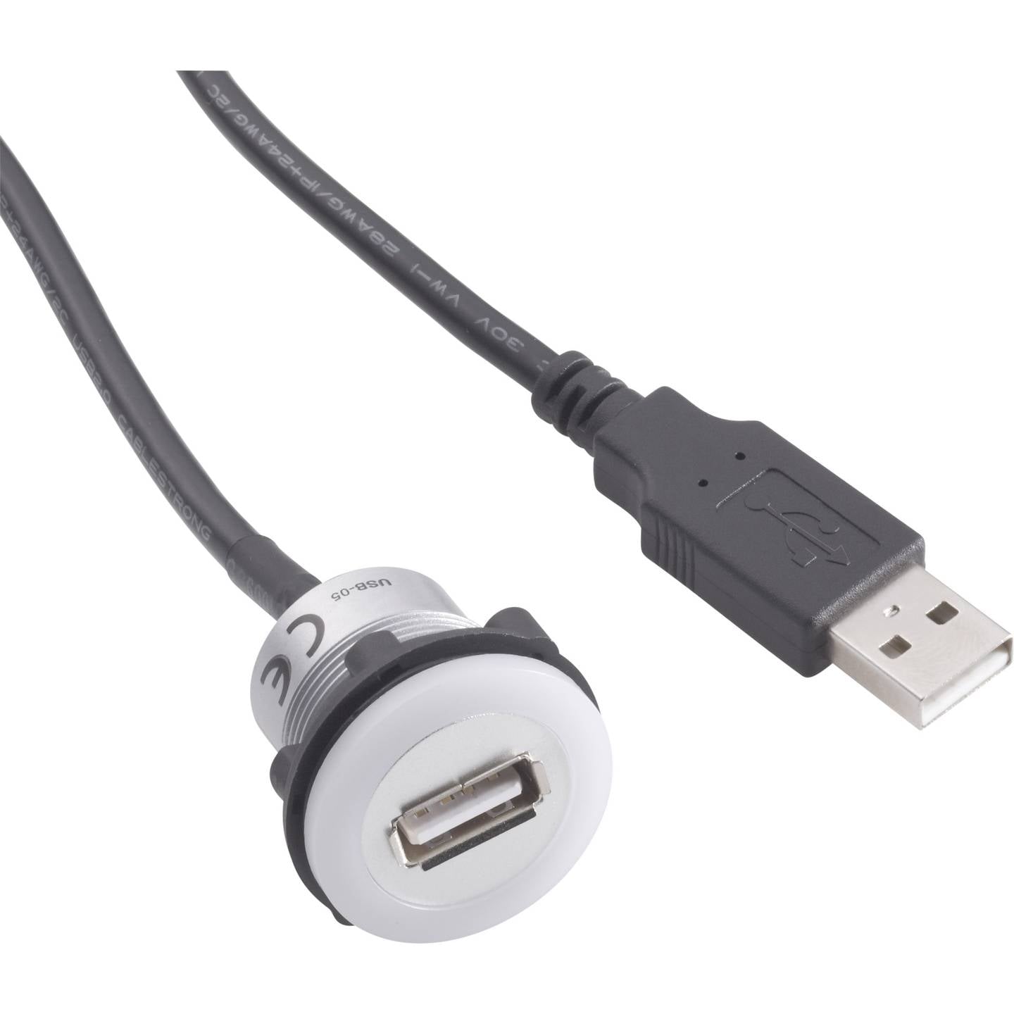 B-Ware TRU COMPONENTS USB A Kabel Verbindungskabel Adapter Beleuchtung Schwarz 1,5 m
