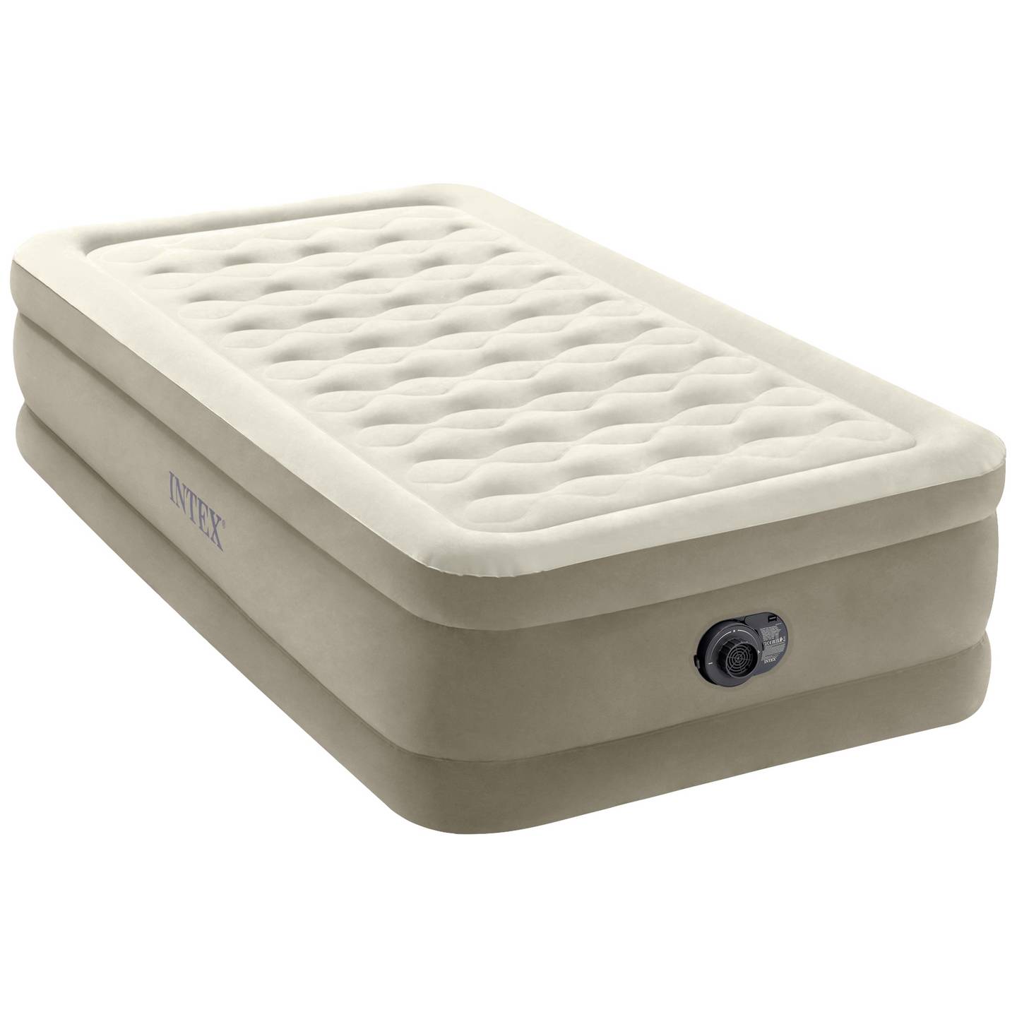 B-Ware Intex Luftbett DuraBeam UltraPlush Twin Luftmatratze Luft Bett 220V Pumpe Braun