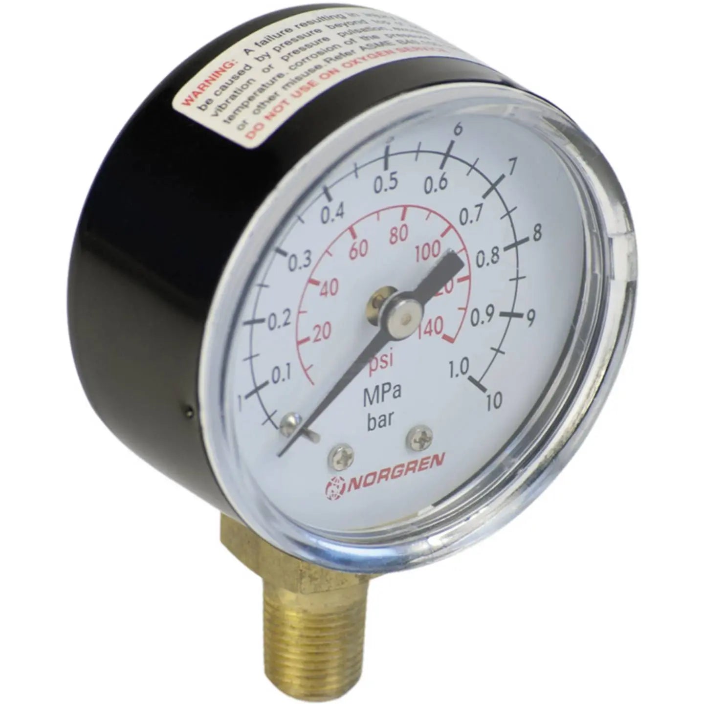 B-Ware Imi Norgren Manometer Druckmesser Druckluft Rückseite Anschluss 2 Stück