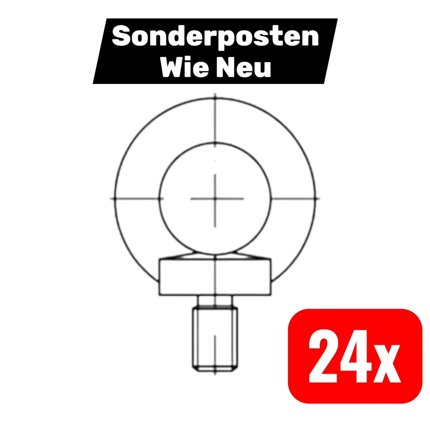 B-Ware Industrial Quality Supplies Ringschraube Din 580 M6 A2 M8 24 Stück