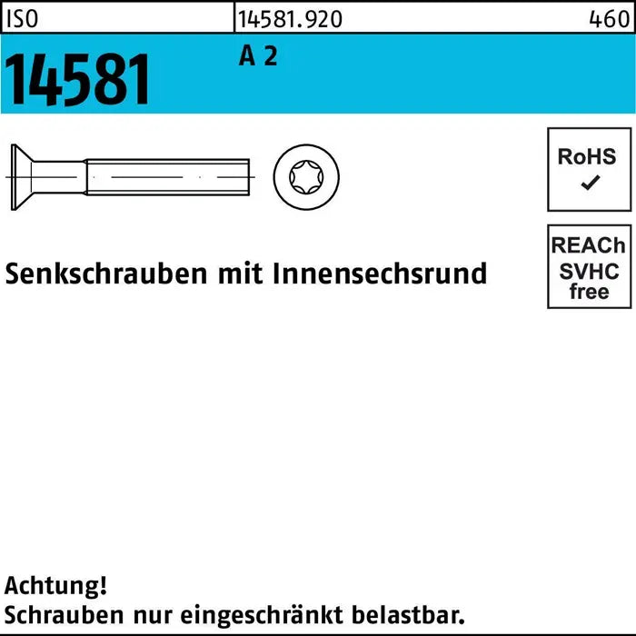 B-Ware Reyher Senkschraube Schraube Innensechsrund Iso 14581 A 2 M8 30mm 100 Stück