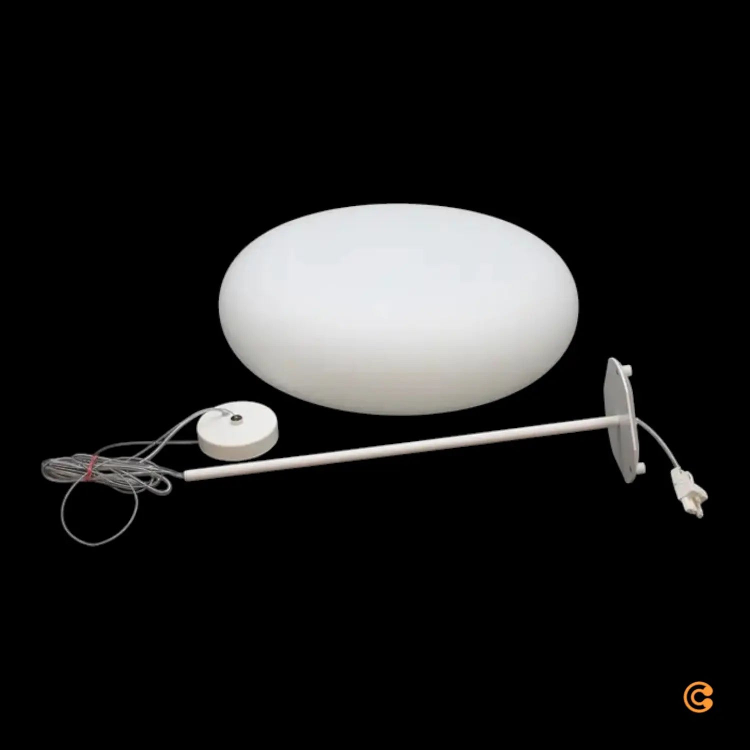 B-Ware Itka Hängeleuchte Pendelleuchte Weiß Glas ø 50 Cm Wohnraumbeleuchtung Weiß