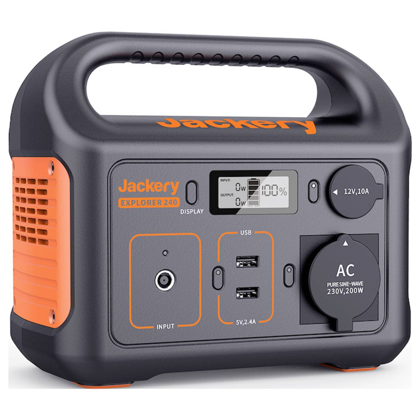 B-Ware Jackery Explorer Powerstation Generator Li Fe Po4 Schwarz Orange Mit Laderegler