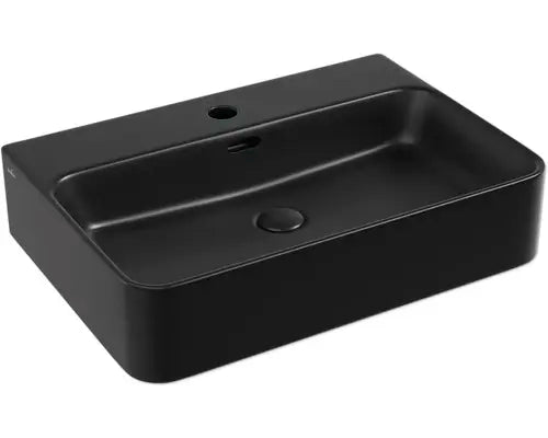 B-Ware Jungborn Waschtisch Becken Three 60x42 Cm Schwarz Matt Keramisches Ablaufventil