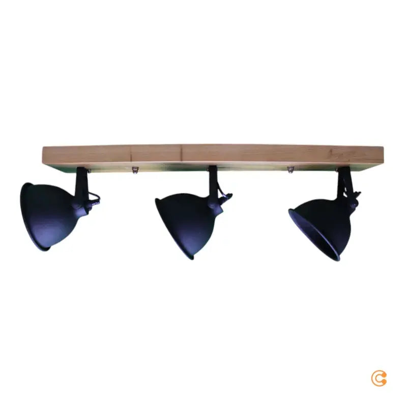 B-Ware Just Light Deckenleuchte Samia 3 Flammig Mangoholz Schwarz Deckenlampe Lampe