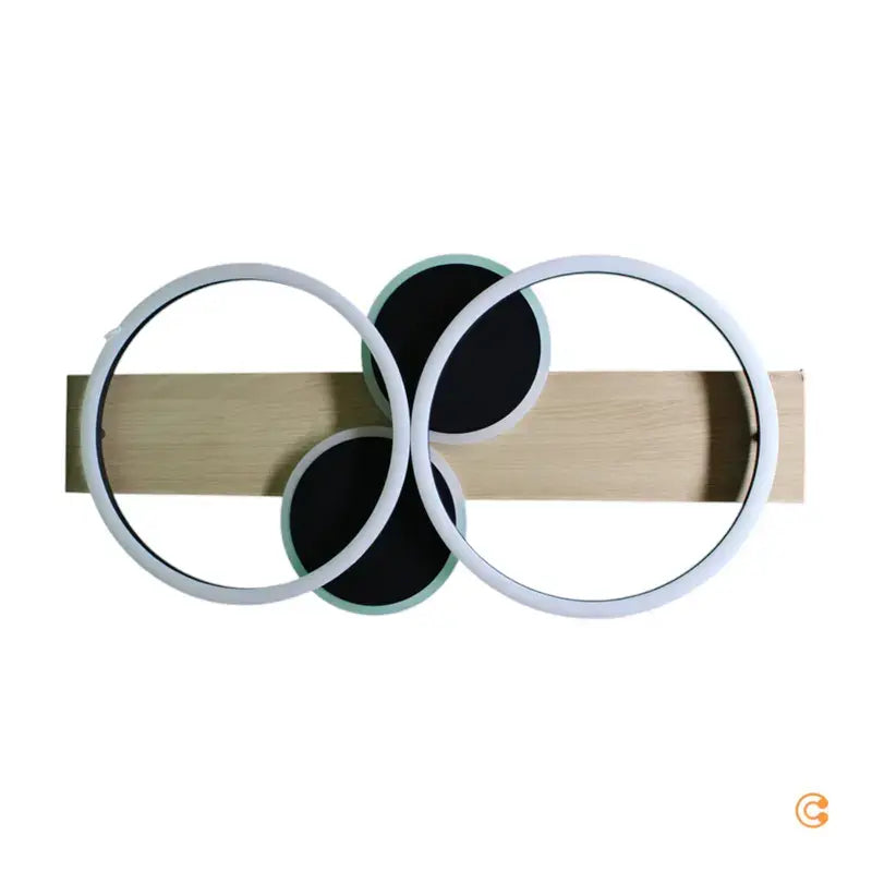 B-Ware Just Light Led Deckenleuchte Lampe Trooper Decke Holz Schwarz Lichtringe Eisen