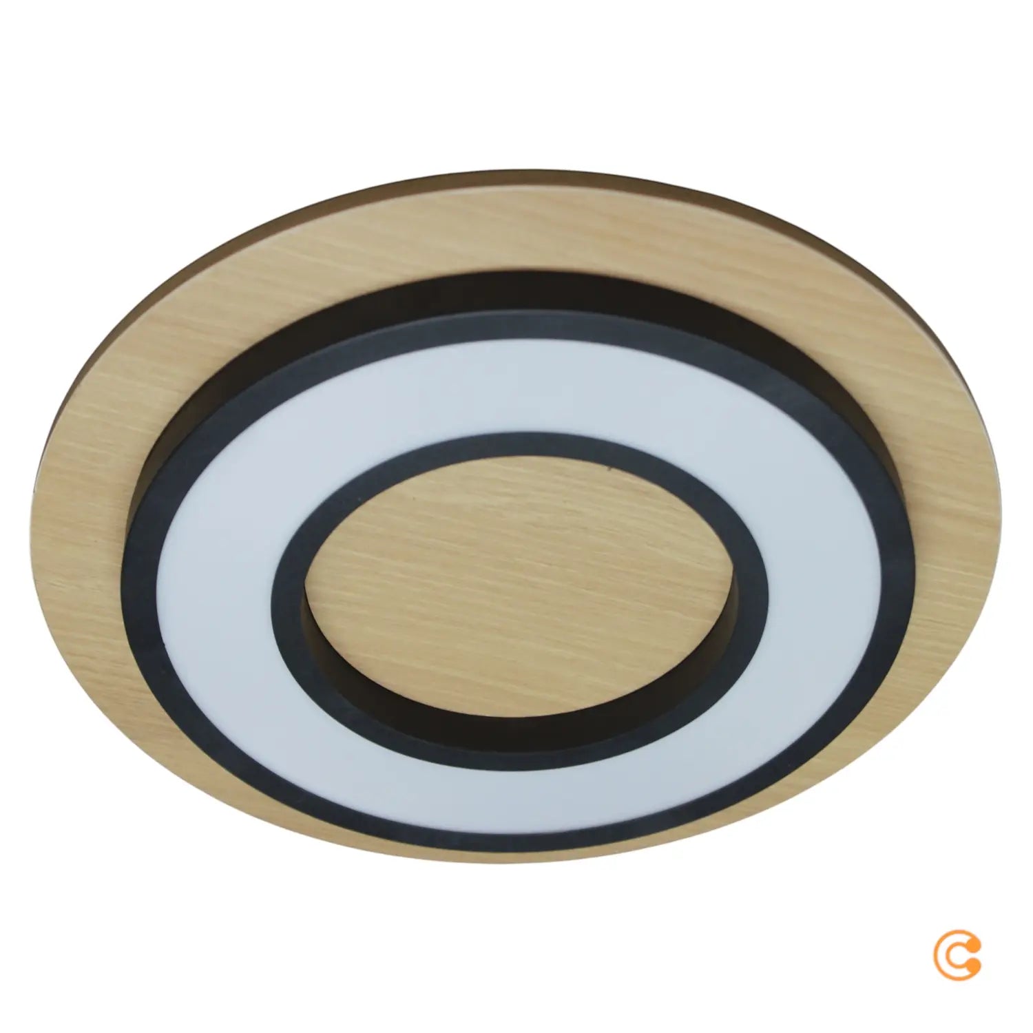 B-Ware Just Light Deckenleuchte Lampe Led Holz Schwarz Tola Rund Warmweiß 3000 K