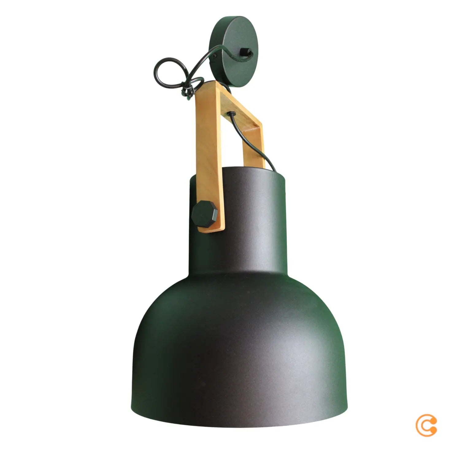B-Ware Just Light Pendelleuchte Lampe Hängelampe Schwarz Cup 2 1x E27 Akazienholz153