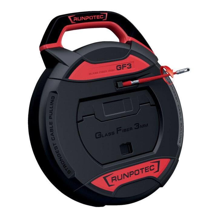B-Ware Runpotec Kabeleinziehgerät Band Kabelziehband Glasfaser 50m Biegeradius 38mm