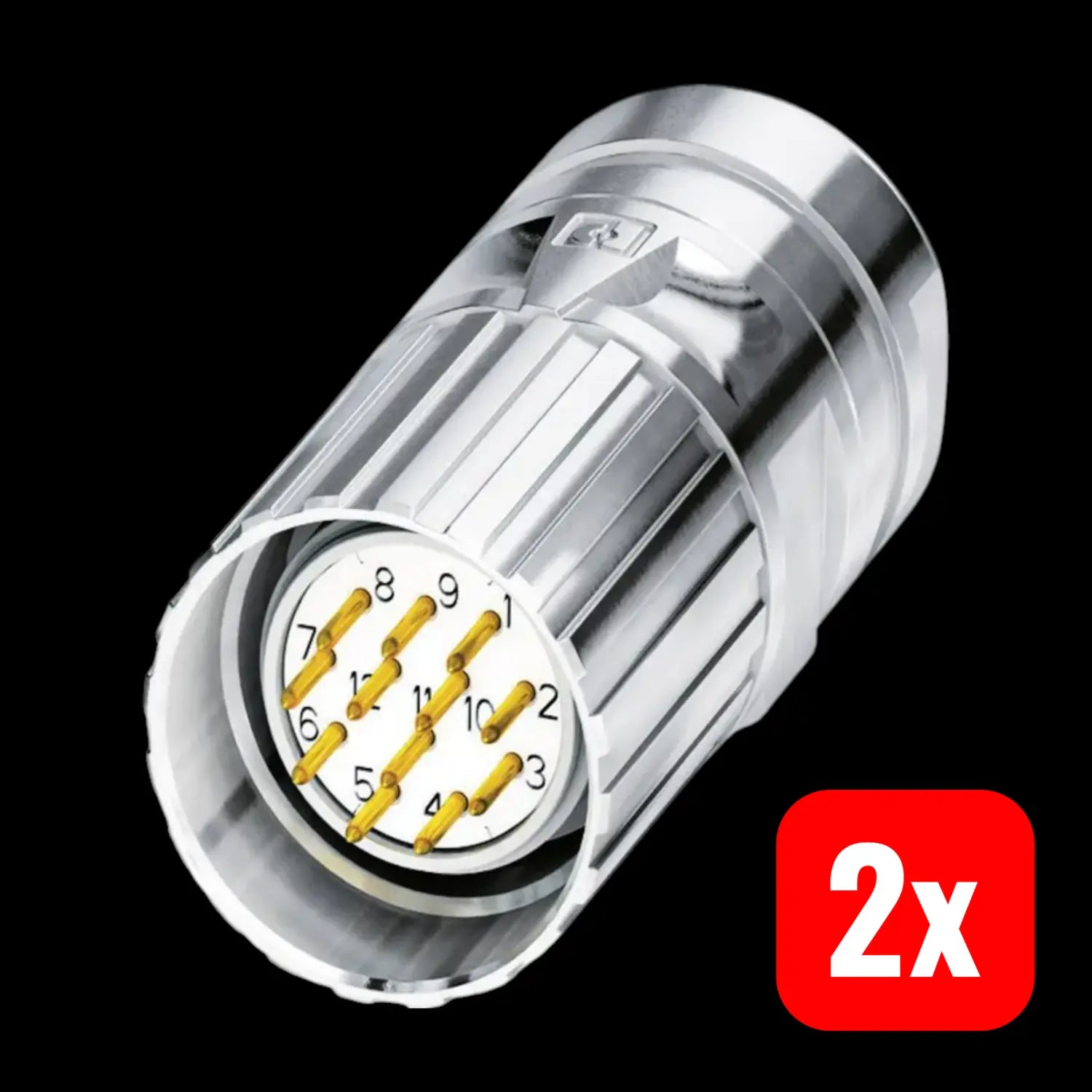 B-Ware Phoenix Contact Kabelsteckverbinder Stecker M23 Crimpen Silber Geschirmt 2 Stück