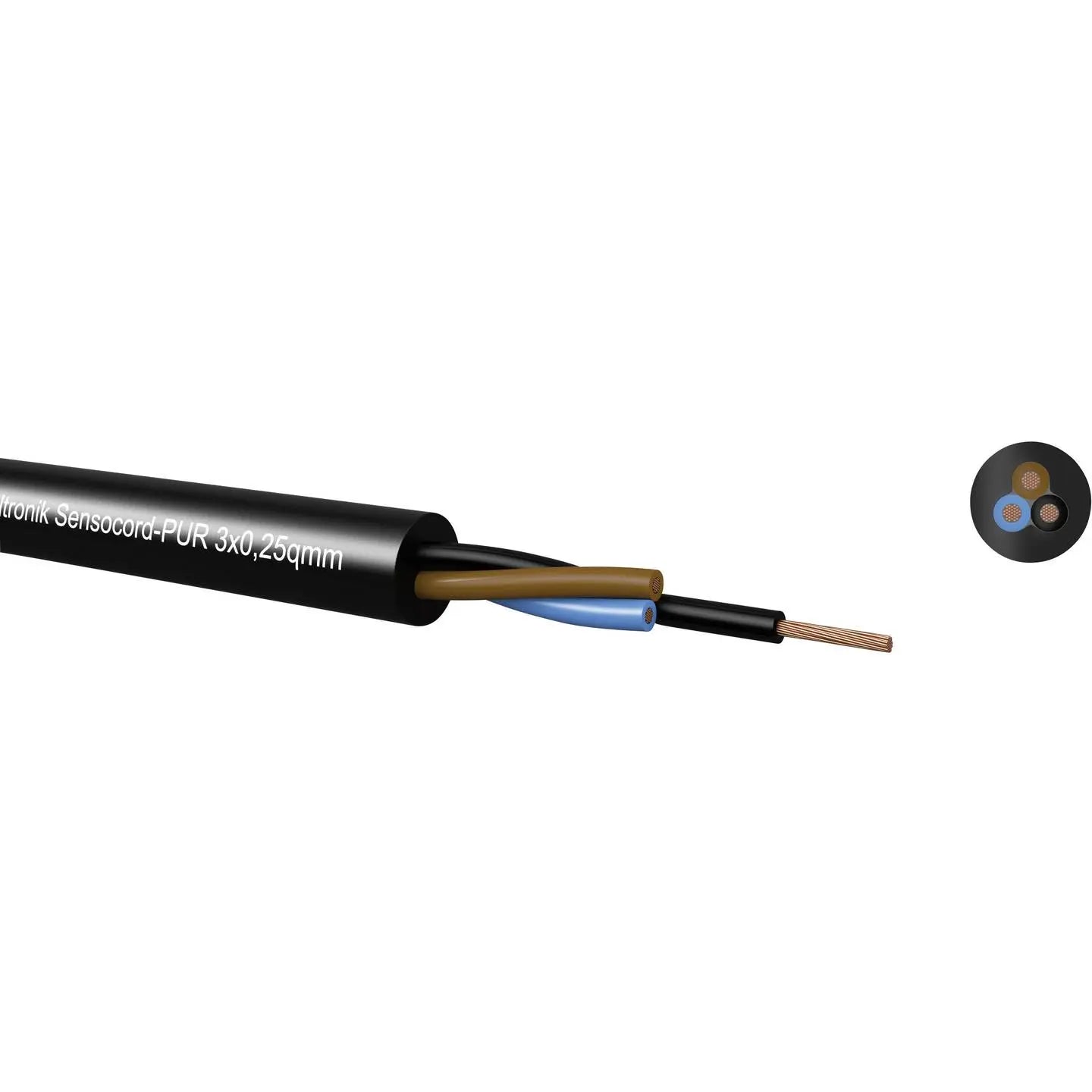 B-Ware Kabeltronik Sensorleitung Steuerleitung Sensocord Schwarz 100 Meter Halogenfrei