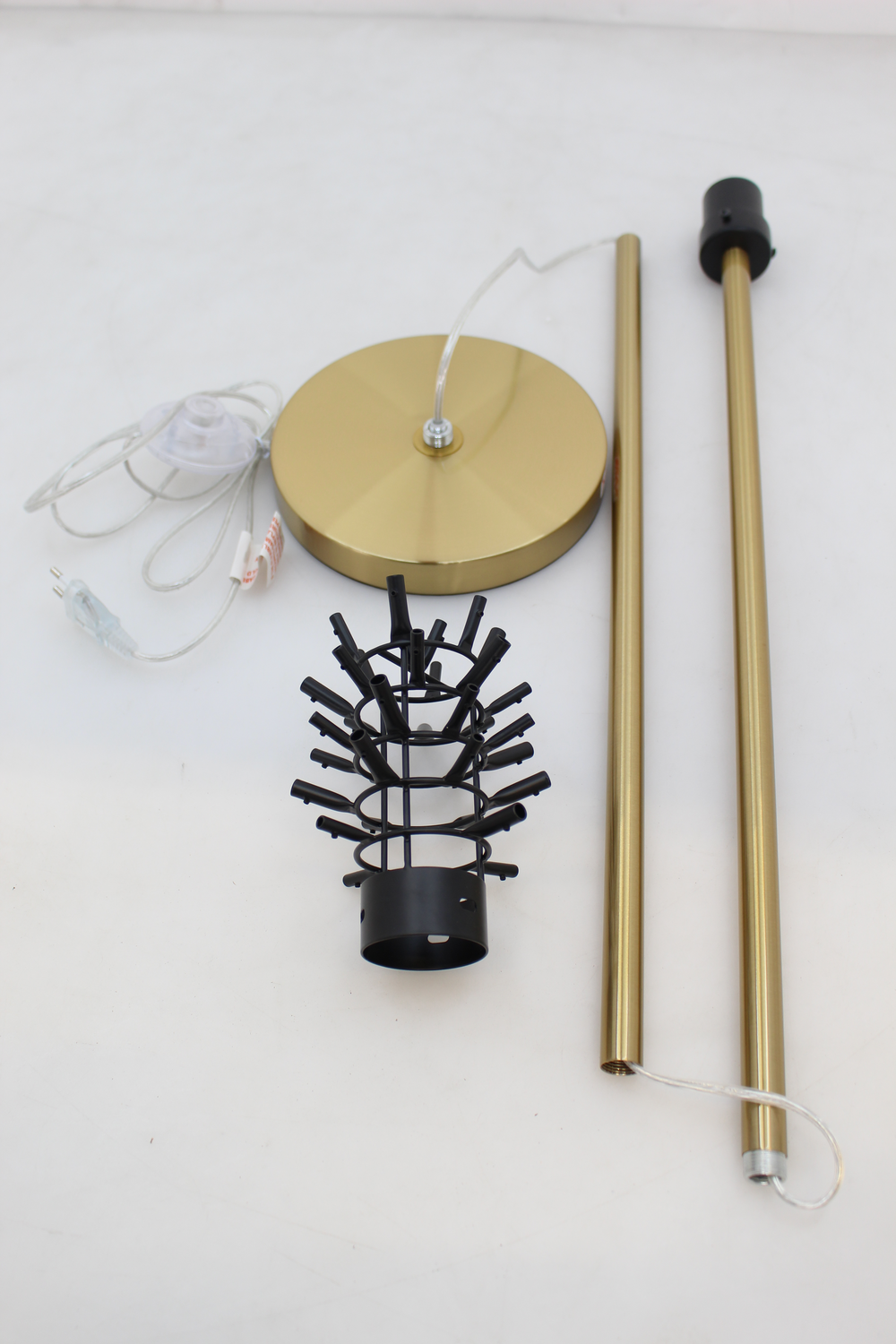 B-Ware Kare Feather Palm Stehleuchte Lampe Rostrot Mit Straußenfedern Beleuchtung