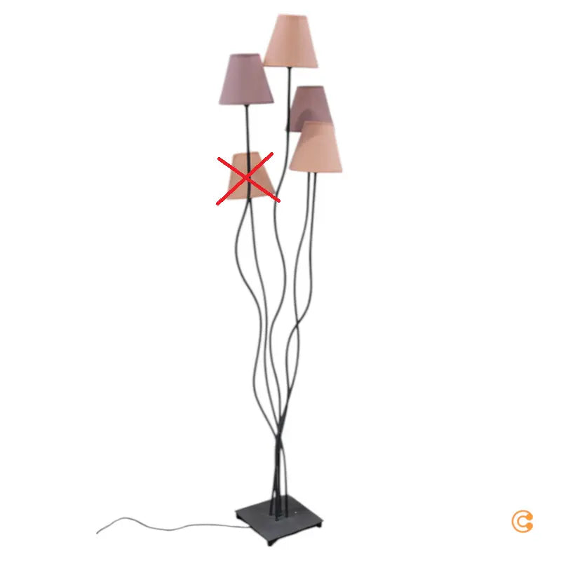 B-Ware Kare Stehleuchte Lampe Leuchte Berry Cinque 5flg Rosa Siehe Text/Foto