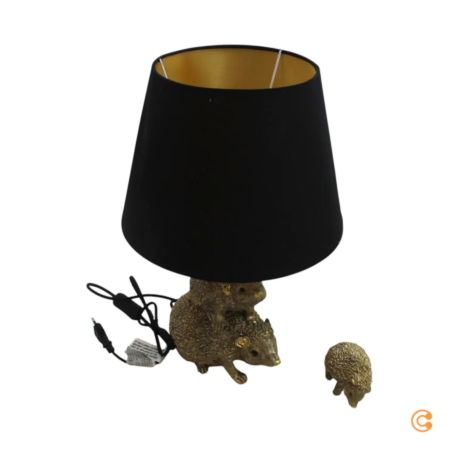 B-Ware Kare Tischleuchte Lampe Igel Familie Animal Gold Braun E27 Leuchte Wohnzimmer
