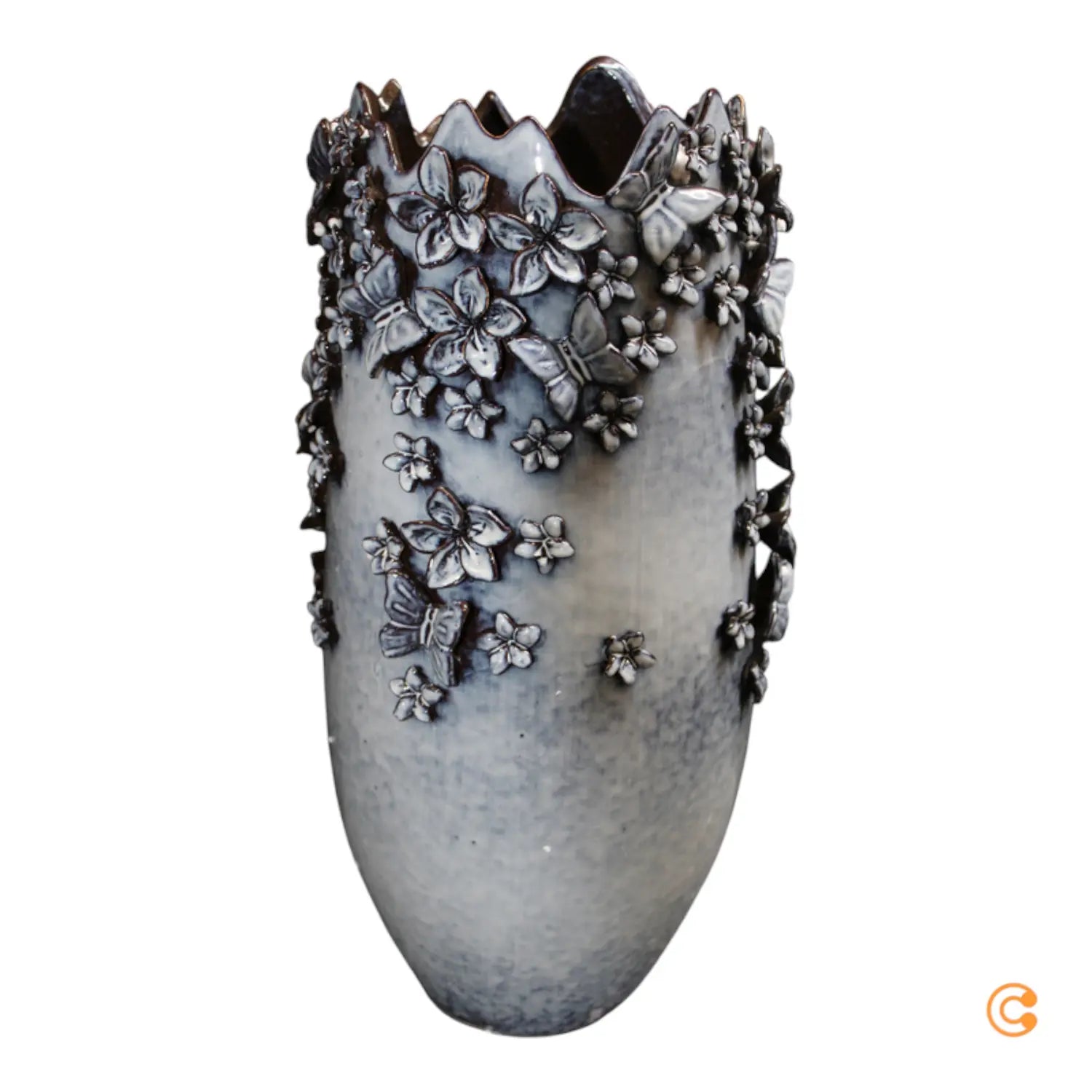 B-Ware Kare Vase Butterflies Gefäß Schmetterlinge H50cm Steinzeug Siehe Text/Foto