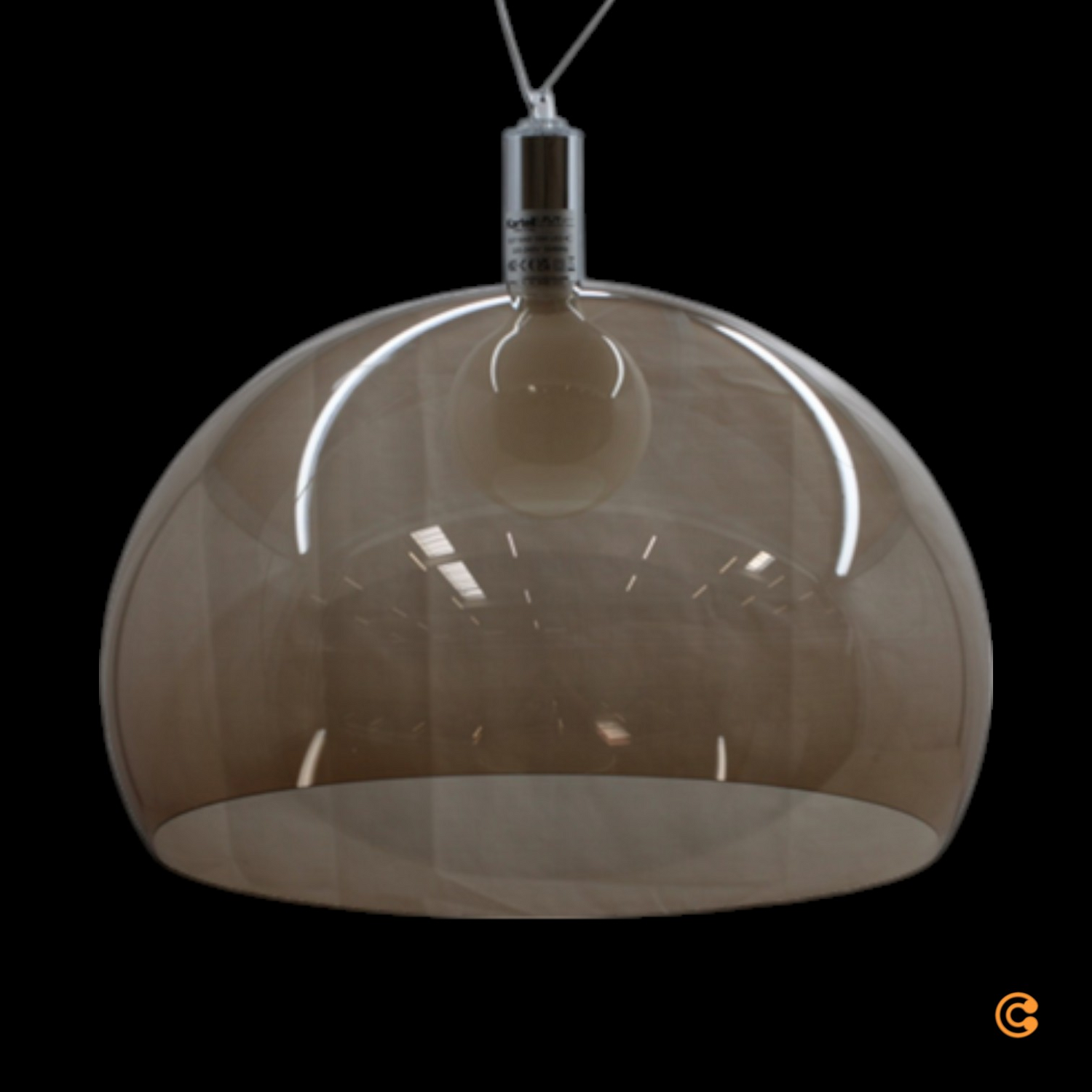 B-Ware Kartell Fl/Y Hängeleuchte ø52cm Braun Hängelampe Lampe Leuchte Deckenlampe E987