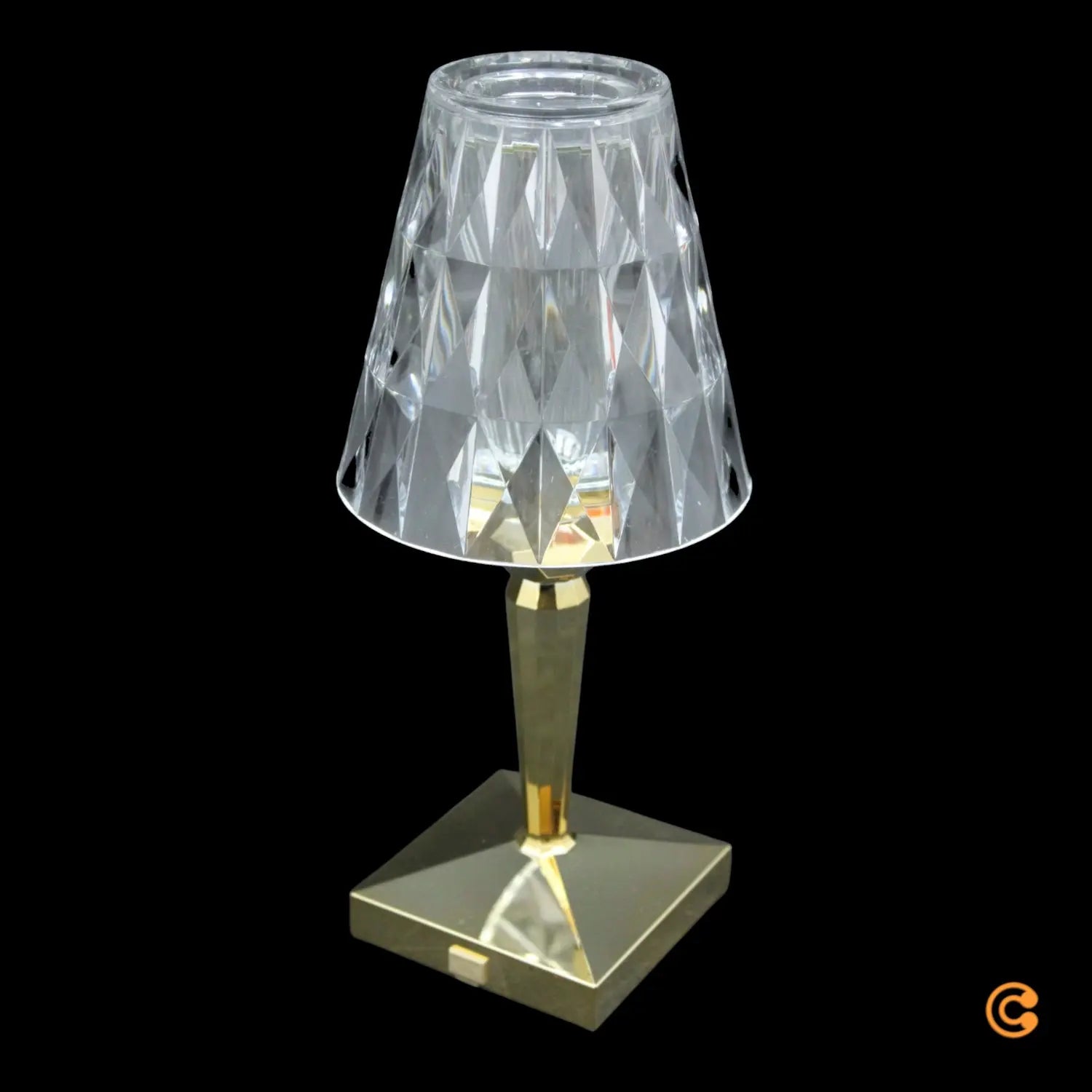 B-Ware Kartell Tischleuchte Tischlampe Led Akku Lampe Battery Leuchte Gold Transparent