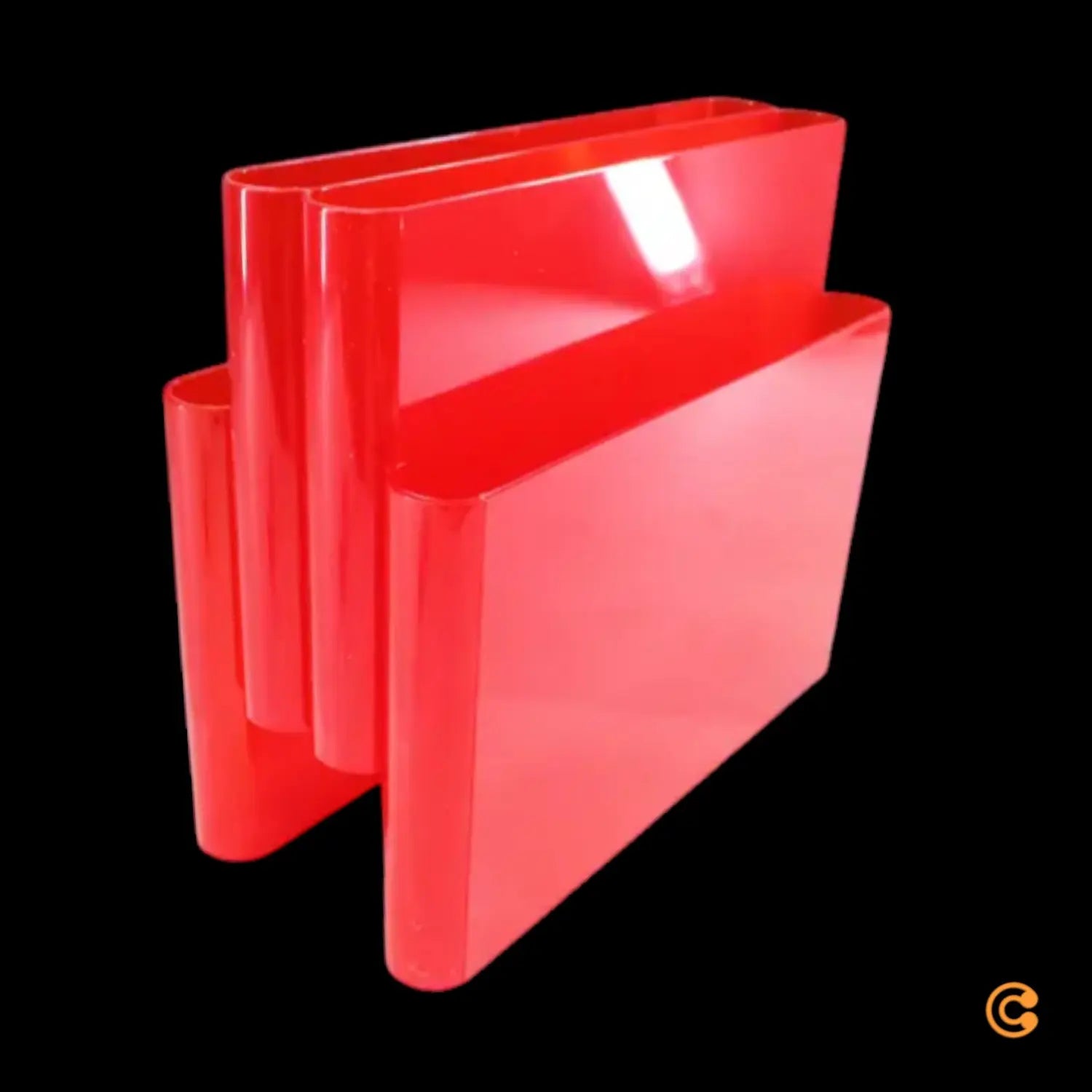 B-Ware Kartell Zeitschriftenständer Magazinhalter Zeitschriftenhalter Rotorange