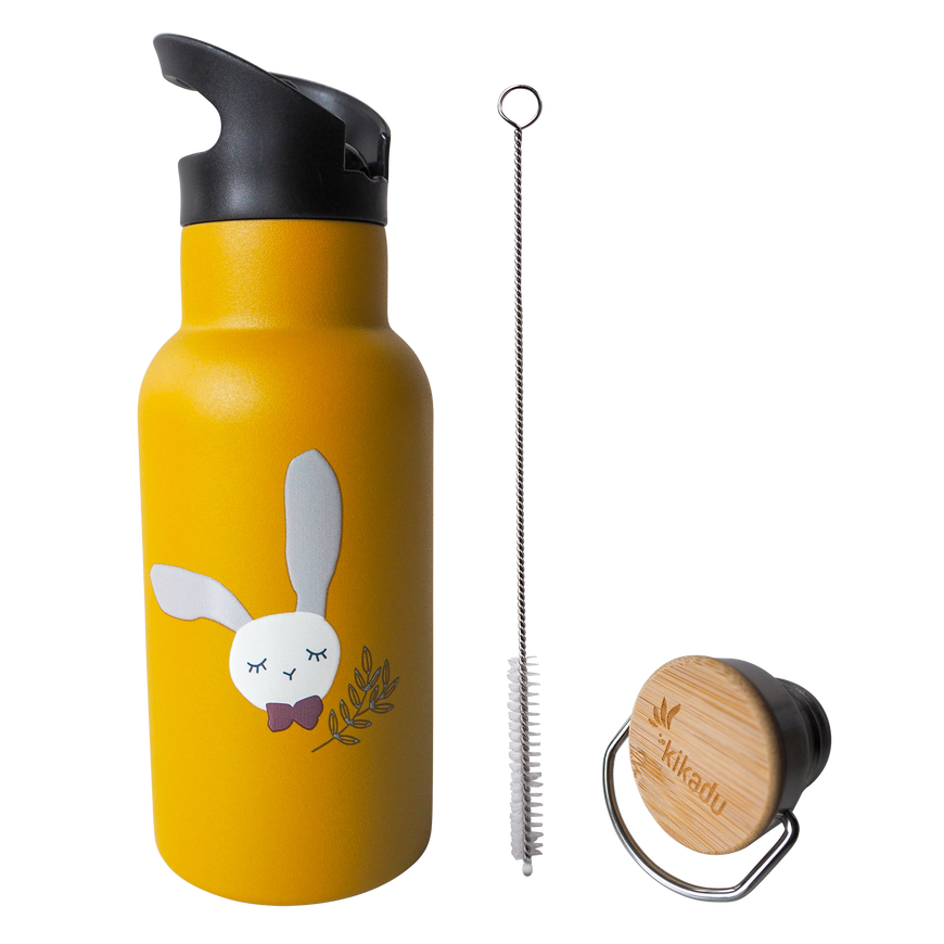 B-Ware Kikadu Trinkflasche Flasche Hase Getränkebehälter Gelb Kinder Trinkbehälter305