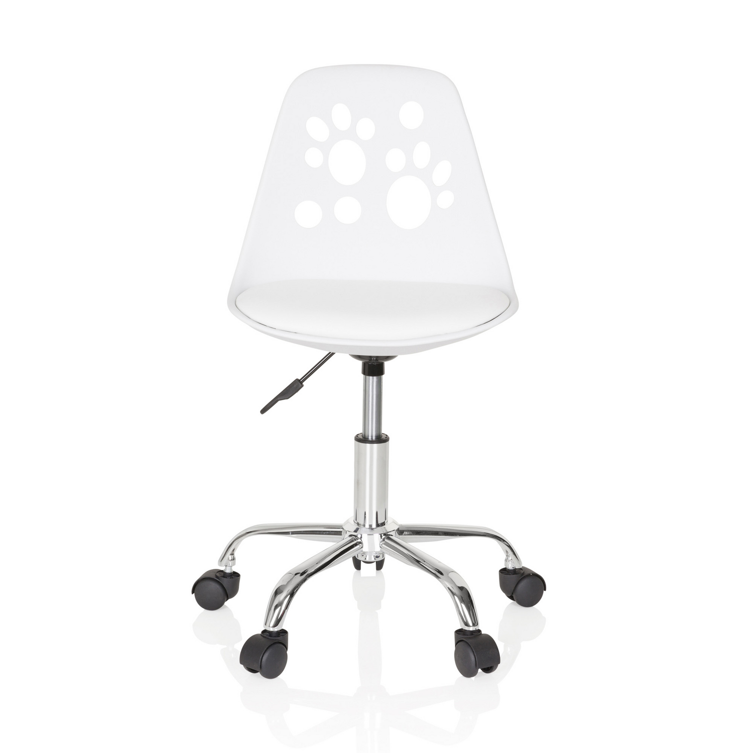 B-Ware Kinderstuhl Drehstuhl Stuhl Hjh Office Fancy I Kunstleder Weiss Katzenpfoten