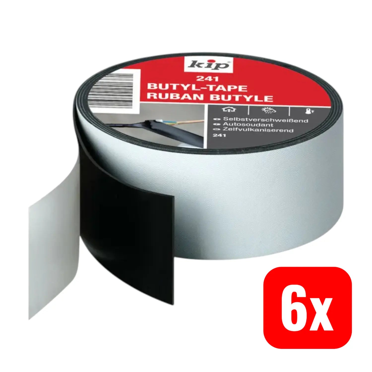 B-Ware Kip Dichtband Reparaturband Butylkautschuk Selbstverschweißend 38 Mm 5 M 6 Stück