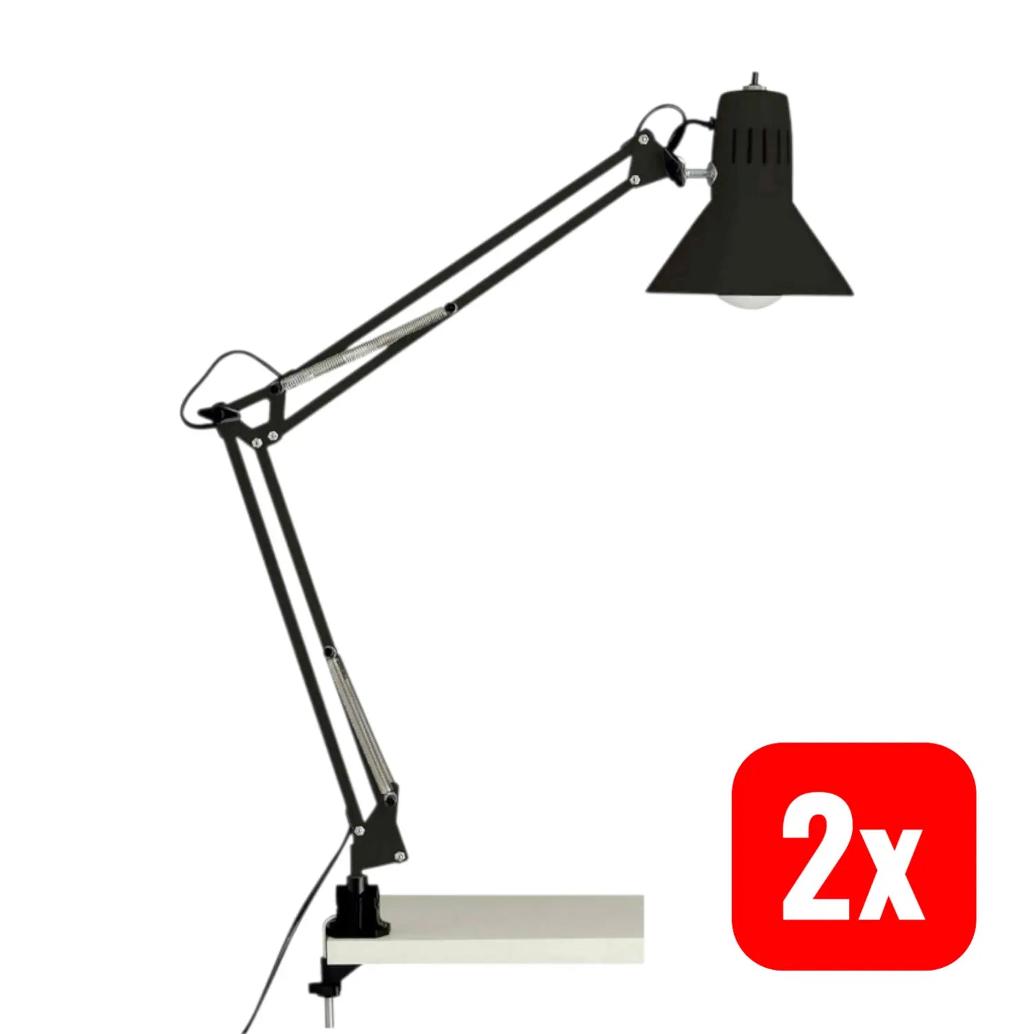 B-Ware Brilliant Hobby 10802/06 Klemmleuchte Led E27 40 W Leuchte Lese Lampe 2 Stück