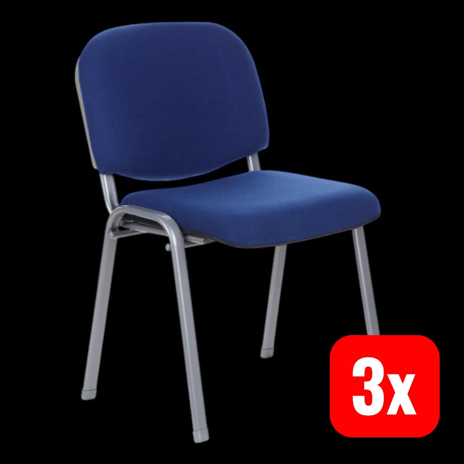 B-Ware Hjh Office Konferenzstuhl Xt 600 S Besucherstuhl Stuhl Blau Silber 3 Stück