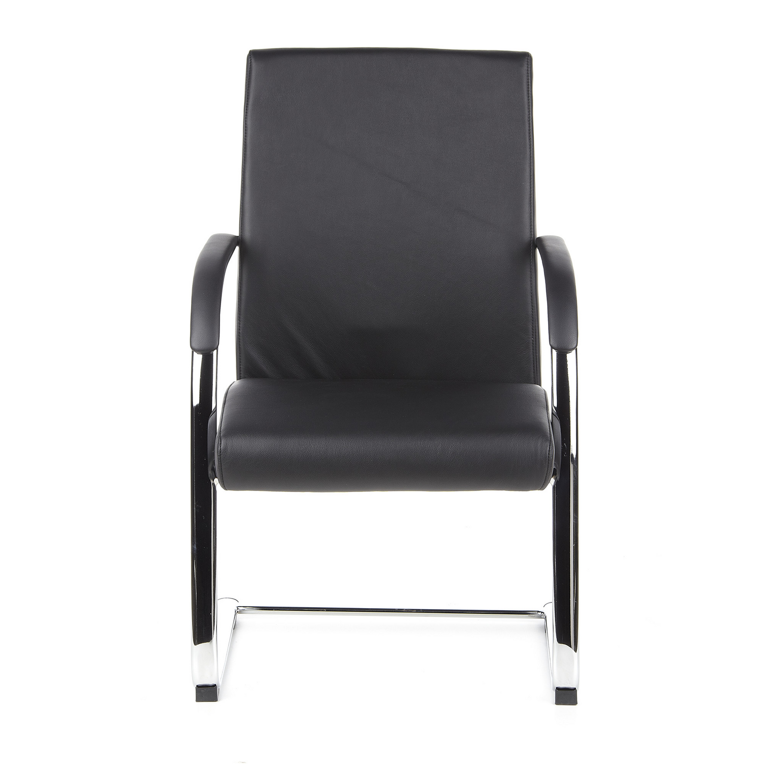 B-Ware Hjh Office Konferenzstuhl Freischwinger Stuhl Leder Armlehne Schwarz