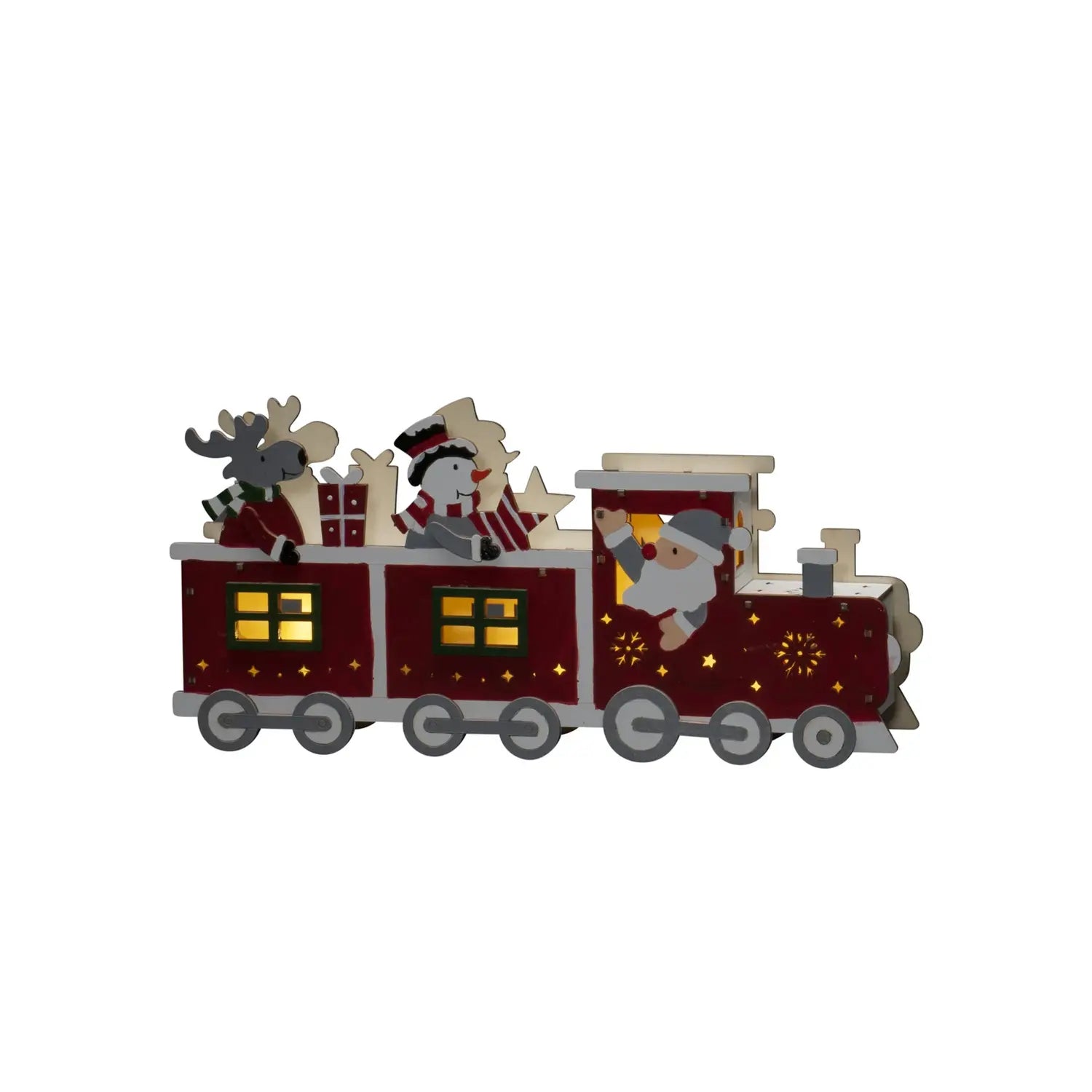 B-Ware Konstsmide Christmas Dekoleuchte Holzsilhouette Zug Led Leuchte Usb Batterie
