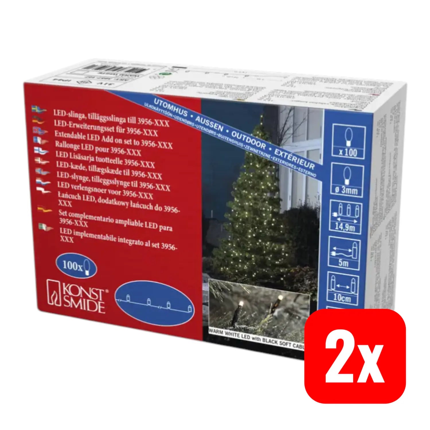 B-Ware Konstsmide Led Lichterketten System Erweiterung Lichterkette 31 V 2 Stück