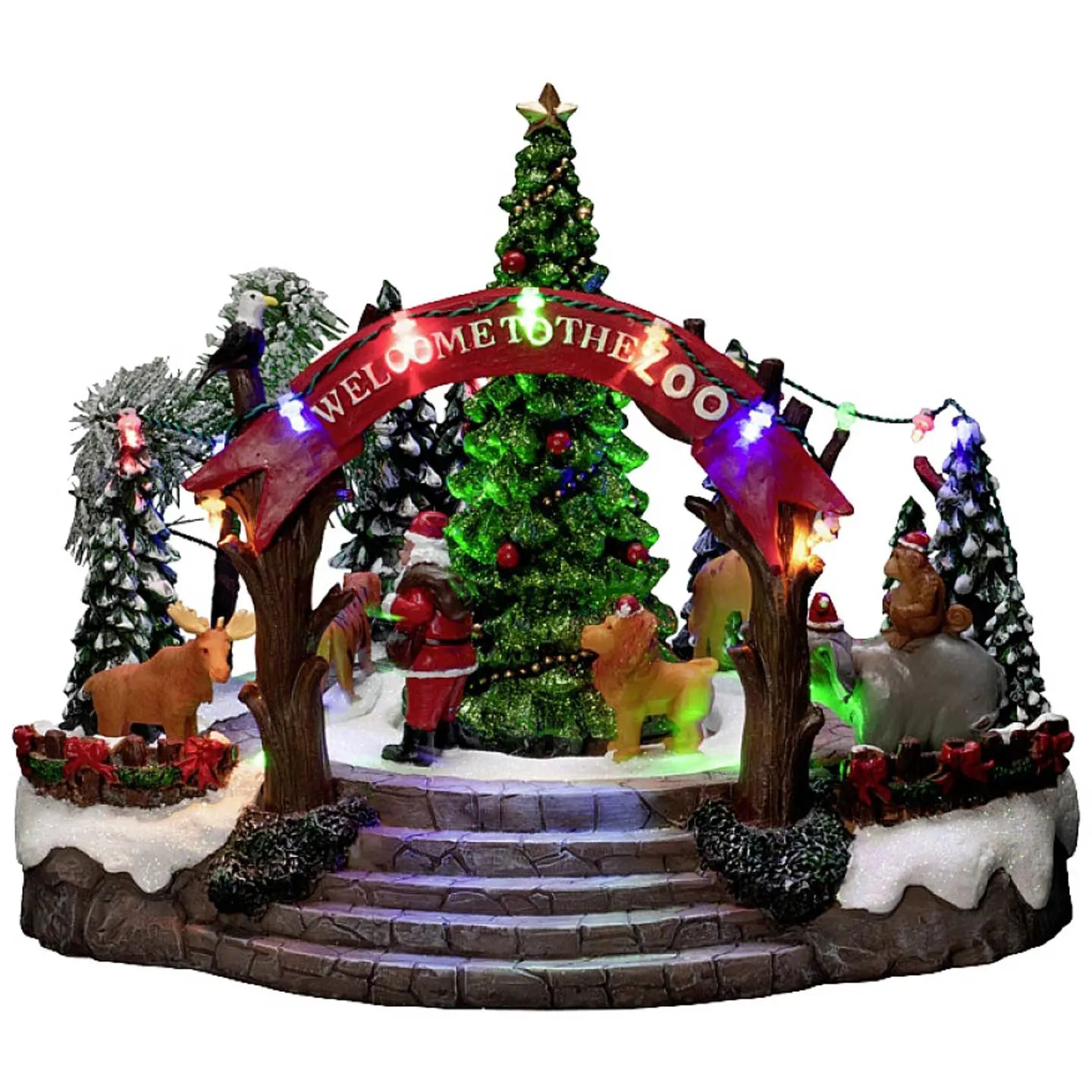 B-Ware Konstsmide Led Szenerie Weihnachtsdekoration Weihnachtszoo Musik Bunt Innen Deko