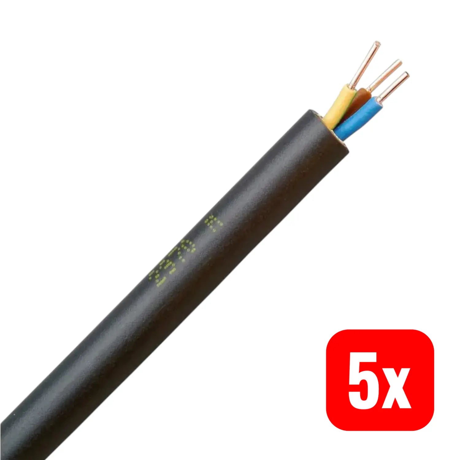 B-Ware Kopp Erdkabel Stromkabel Nyy J 3 G 1.5 Mm² Kabel Schwarz 10 M 5 Stück