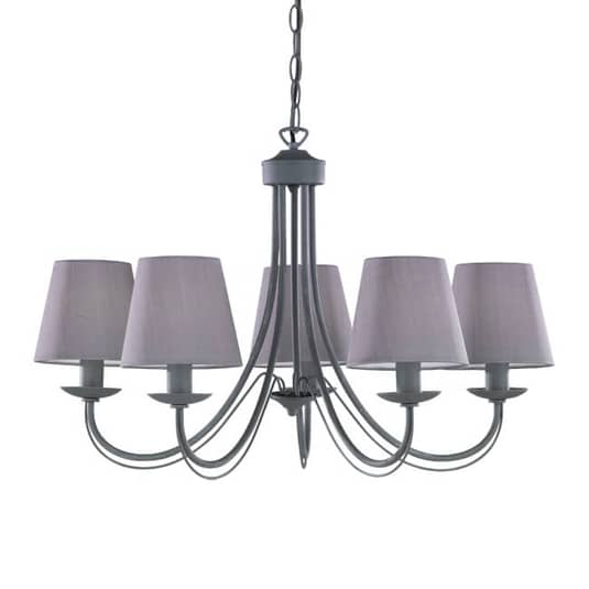 B-Ware Trio Lighting Kronleuchter Cortez Deckenlampe Hängeleuchte Lampe Grau 5 Flammig