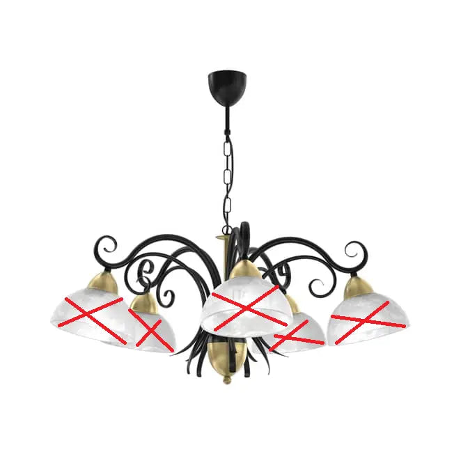 B-Ware Luminex Kronleuchter Flora 5 Glasschirme Deckenlampe Lampe Licht Siehe Text/F503