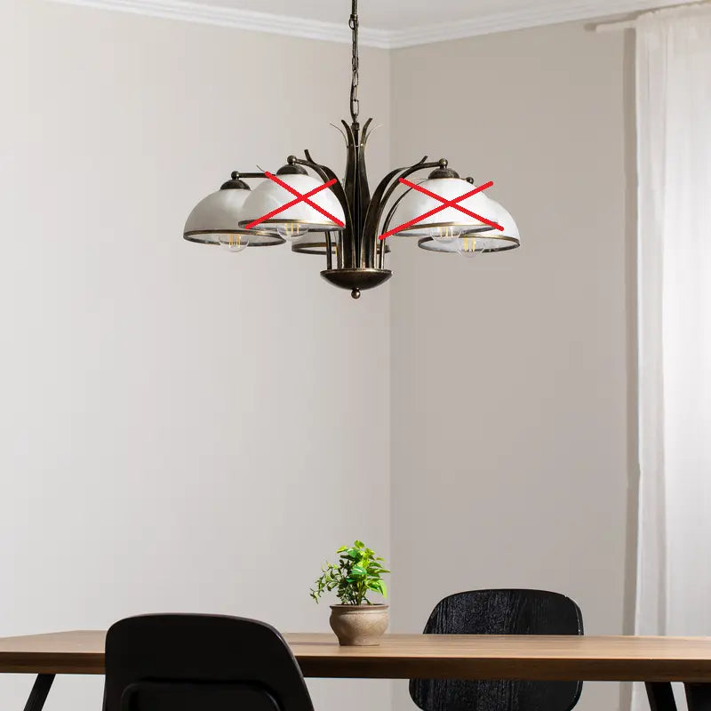 B-Ware Kronleuchter Korfu Leuchte Lampe 5 Flg ø 68 Cm Goldfarben Antik Esszimmer