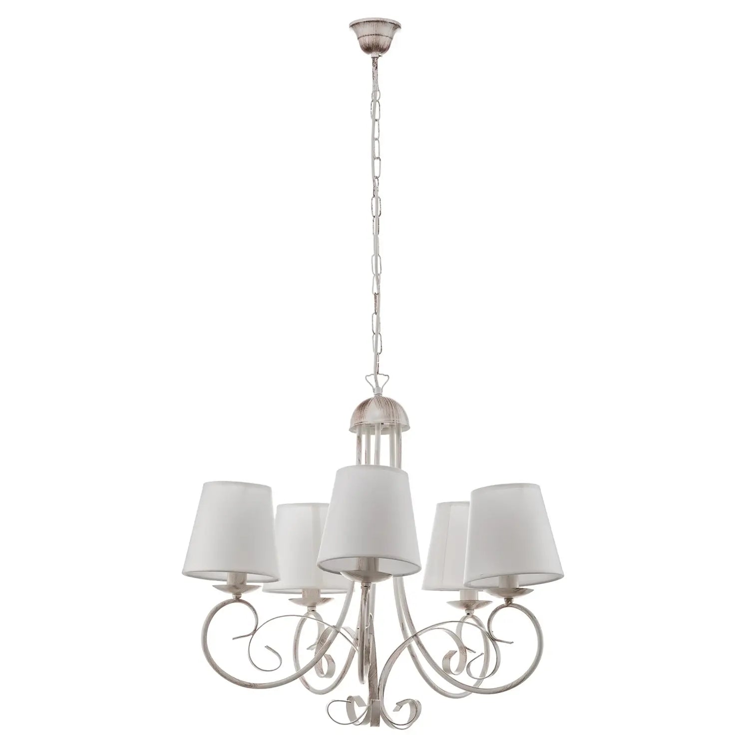 B-Ware Kronleuchter Lampe Leuchter Pompei Weiß Antik Schirm Deckenlampe Beleuchtung